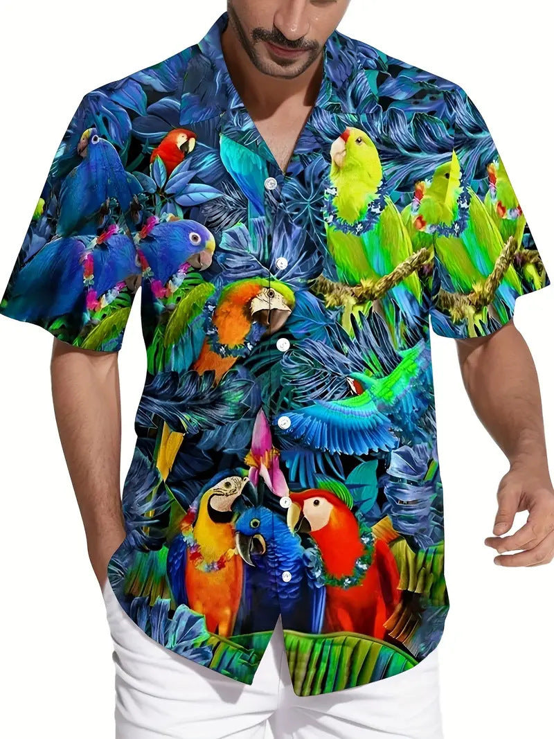 Cross-Border Trendy Cool Spring And Summer New Fashion Men'S Clothing Men'S Short-Sleeved Shirts Tops Cardigans Cross-Border Source Work