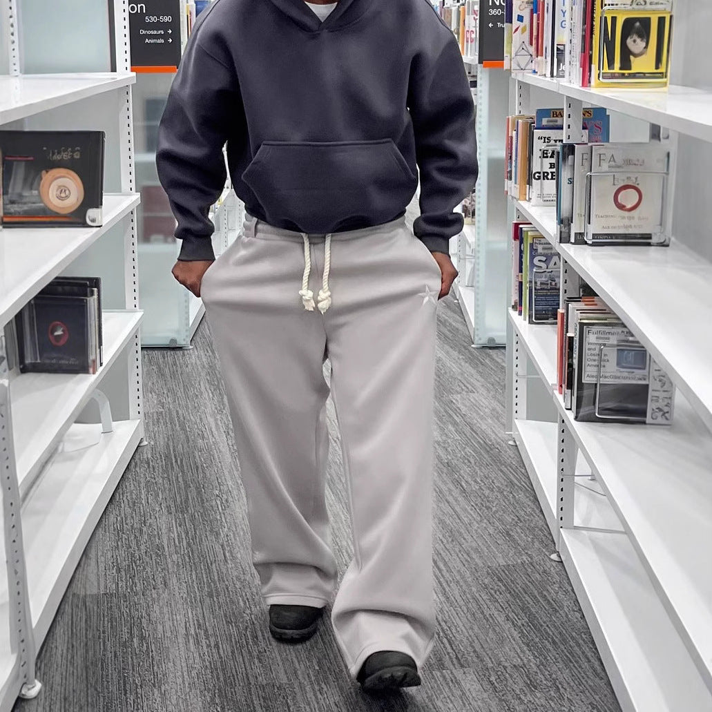 American Retro Casual West Coast Sweatpants High Street Kpop Hip Hop Rap Casual Pants Loose Straight Pants Y2K