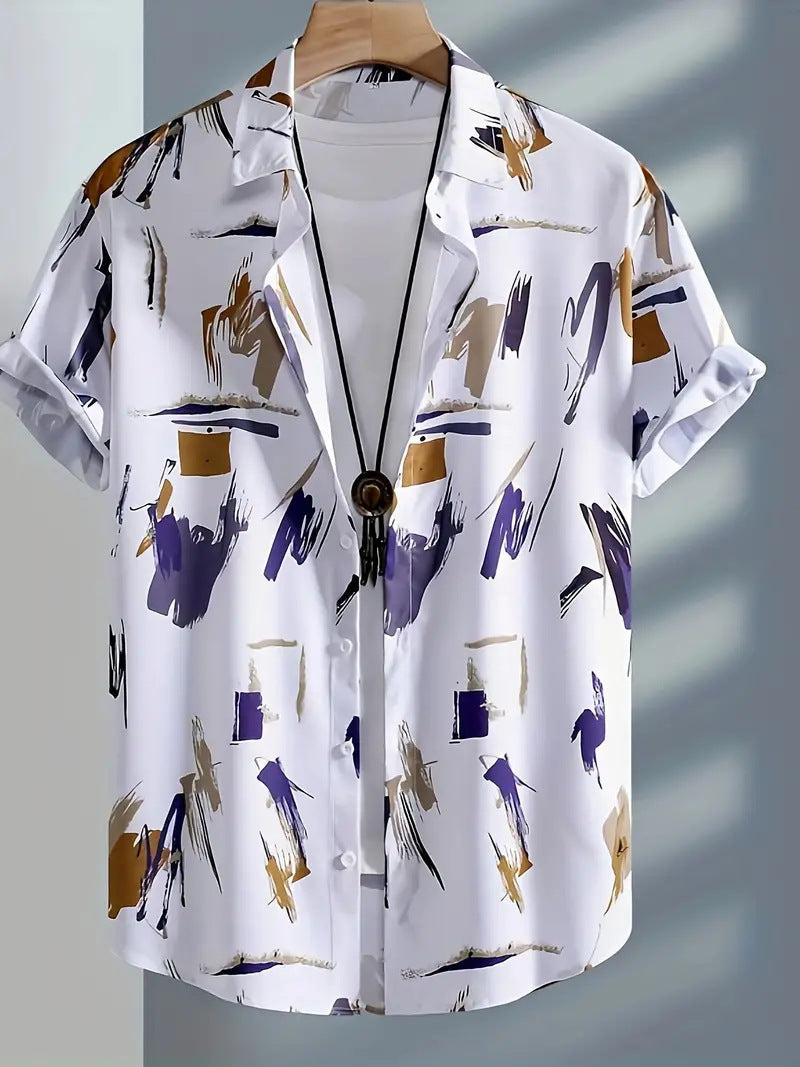 Cross-Border Trendy Cool Spring And Summer New Fashion Men'S Clothing Men'S Short-Sleeved Shirts Tops Cardigans Cross-Border Source Work