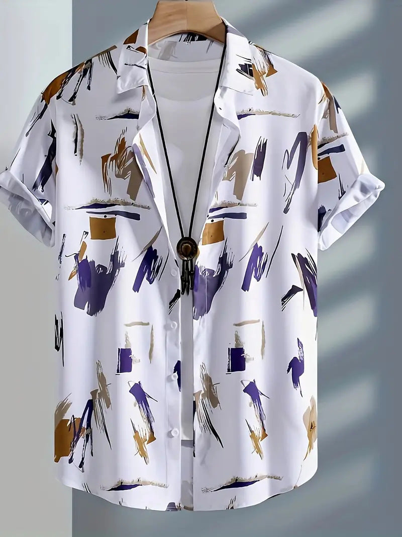 Cross-Border Trendy Cool Spring And Summer New Fashion Men'S Clothing Men'S Short-Sleeved Shirts Tops Cardigans Cross-Border Source Work