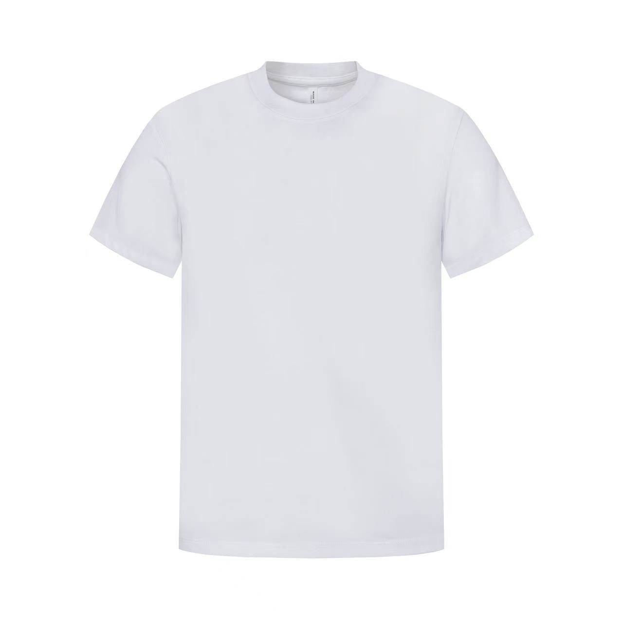 230G Solid Color Cuffs, Small Neckline, Right Shoulder Short-Sleeved T-Shirt For Men, Summer Heavyweight Solona Quick-Drying Cool T-Shirt