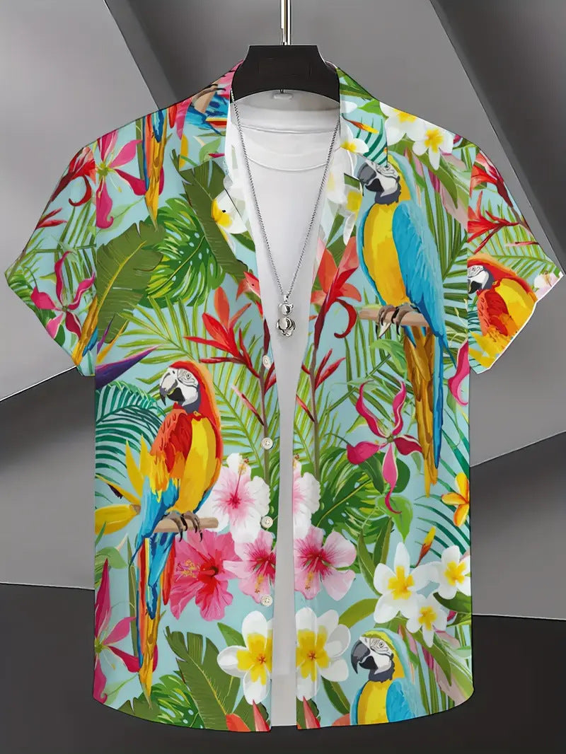 Cross-Border Trendy Cool Spring And Summer New Fashion Men'S Clothing Men'S Short-Sleeved Shirts Tops Cardigans Cross-Border Source Work