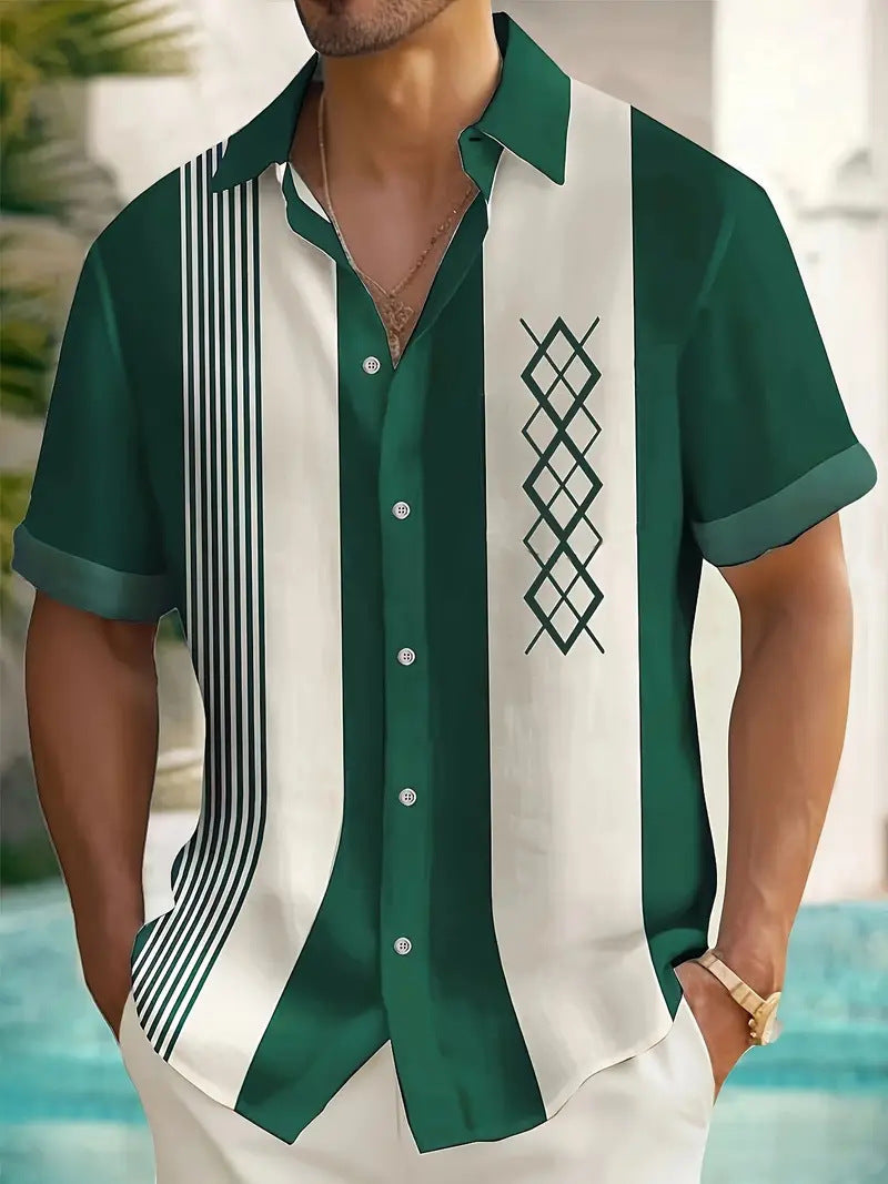 Cross-Border Trendy Cool Spring And Summer New Fashion Men'S Clothing Men'S Short-Sleeved Shirts Tops Cardigans Cross-Border Source Work