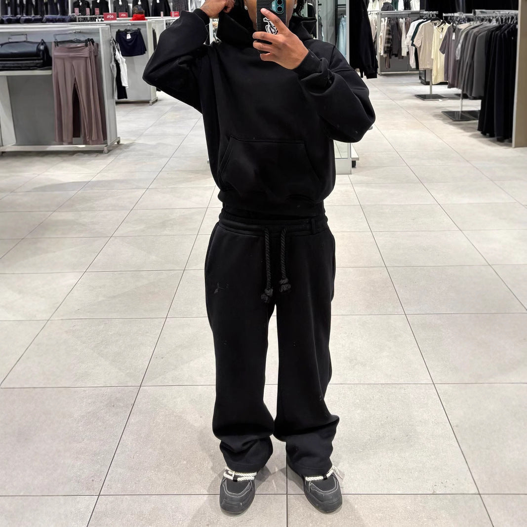 American Retro Casual West Coast Sweatpants High Street Kpop Hip Hop Rap Casual Pants Loose Straight Pants Y2K