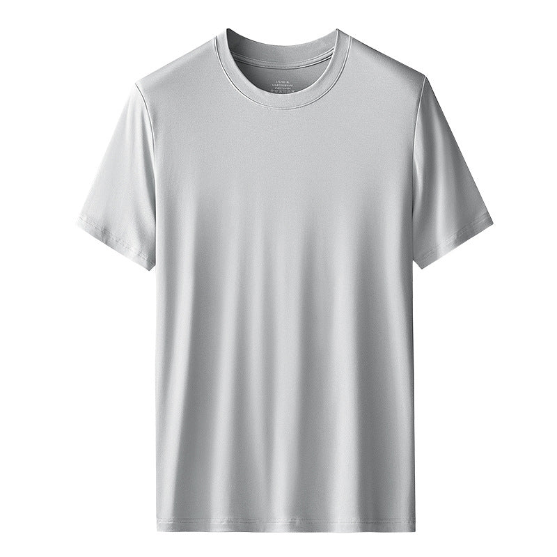 60 Count Double-Sided Modal Spring And Summer Men'S Short-Sleeved T-Shirts Solid Color Tops Round Neck Can Be Worn Outside The Base Shirt In Stock