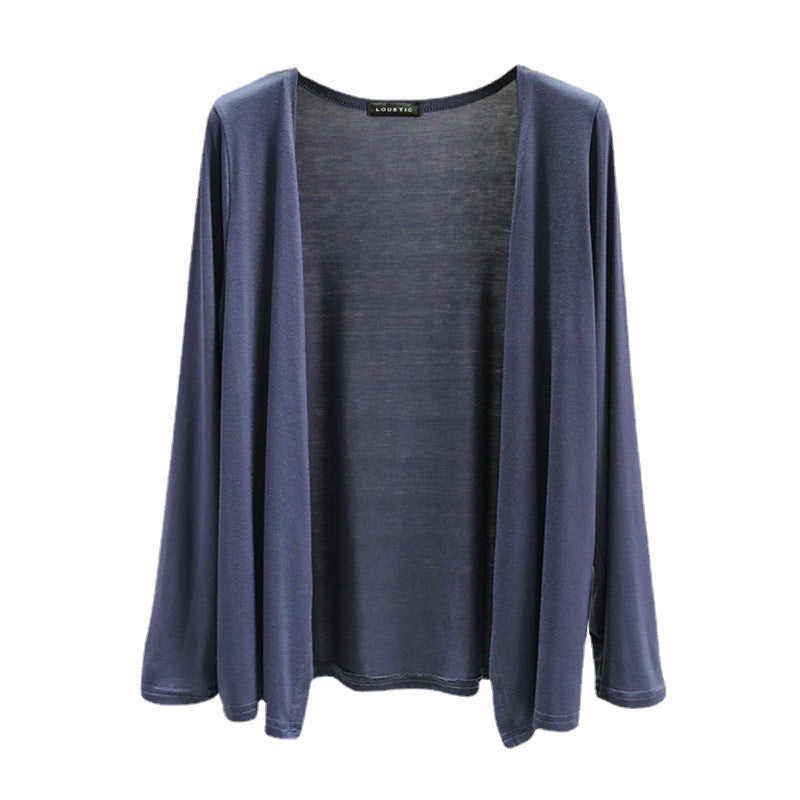 Summer Sun Protection Clothing Women'S Modal Jacket 2023 New Style Outer Style Beach Breathable Anti-Uv Shoulder Cardigan