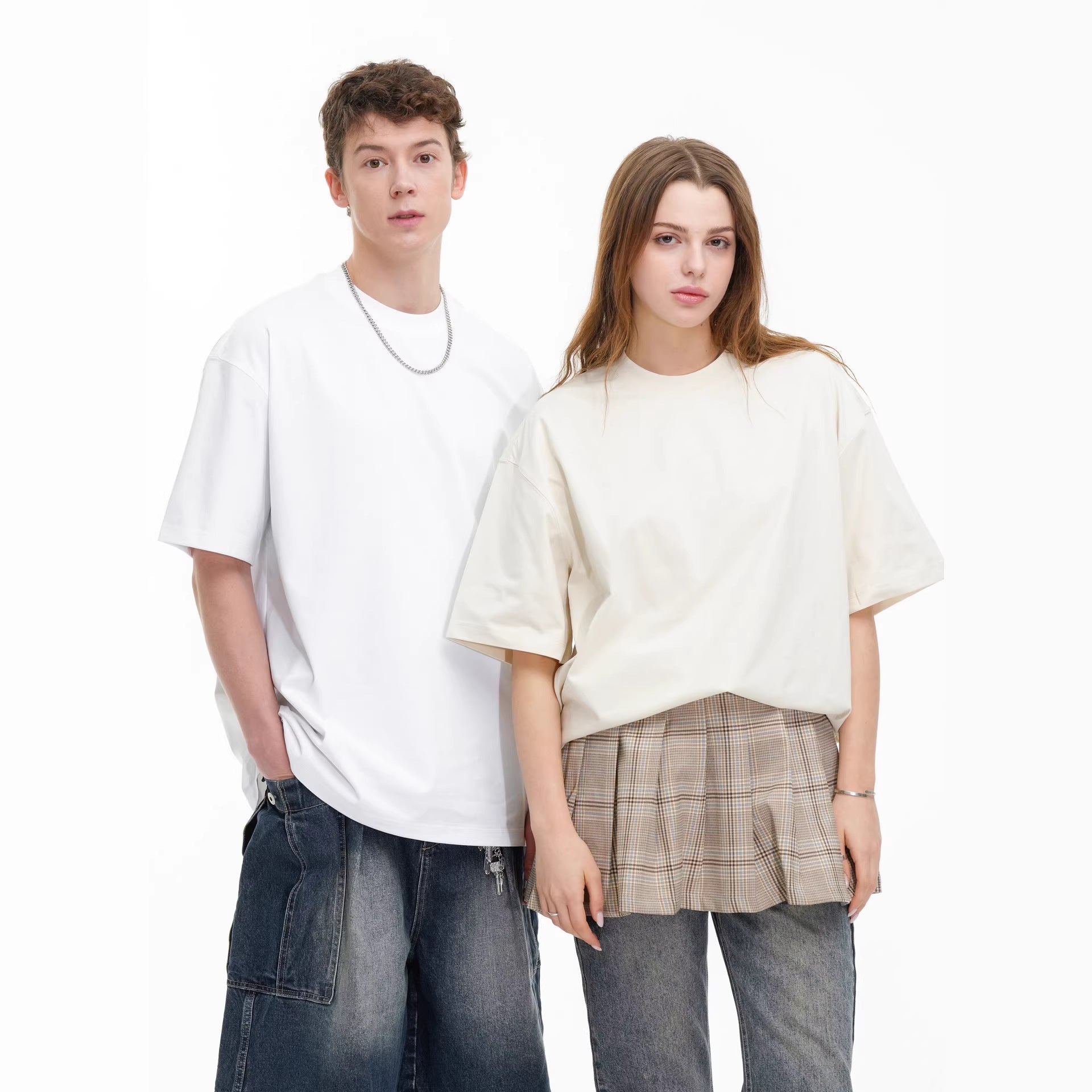 260G Solona Dropped Shoulder Short-Sleeved T-Shirt Men'S Summer American Loose Cool Quick-Drying Small Collar Half-Sleeved Bottoming Shirt