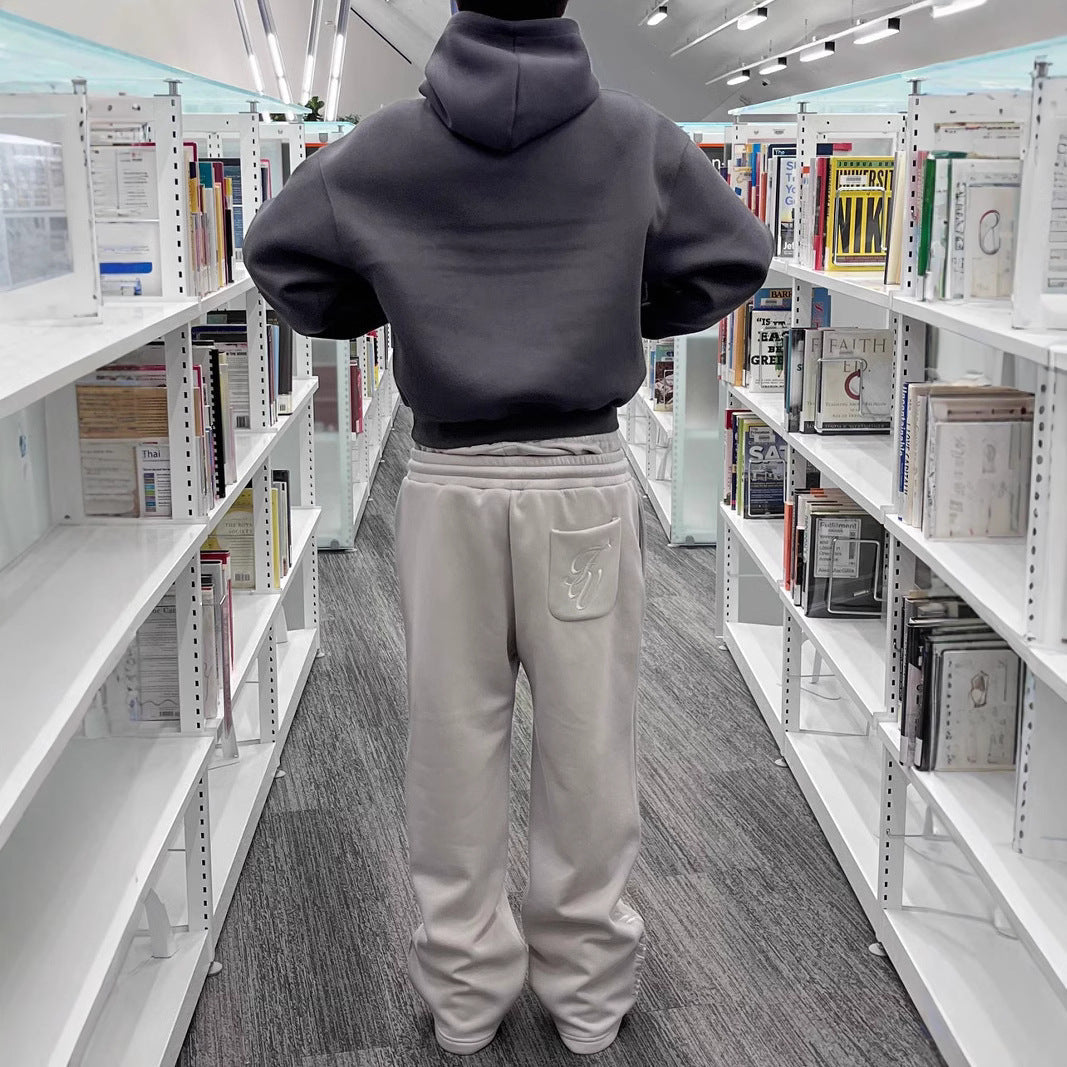 American Retro Casual West Coast Sweatpants High Street Kpop Hip Hop Rap Casual Pants Loose Straight Pants Y2K