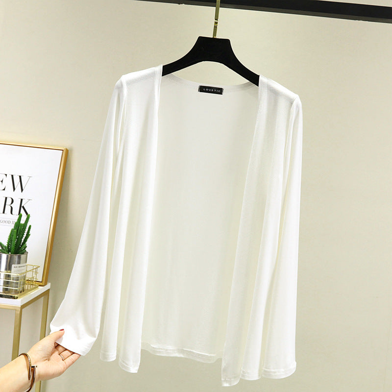 Summer Sun Protection Clothing Women'S Modal Jacket 2023 New Style Outer Style Beach Breathable Anti-Uv Shoulder Cardigan