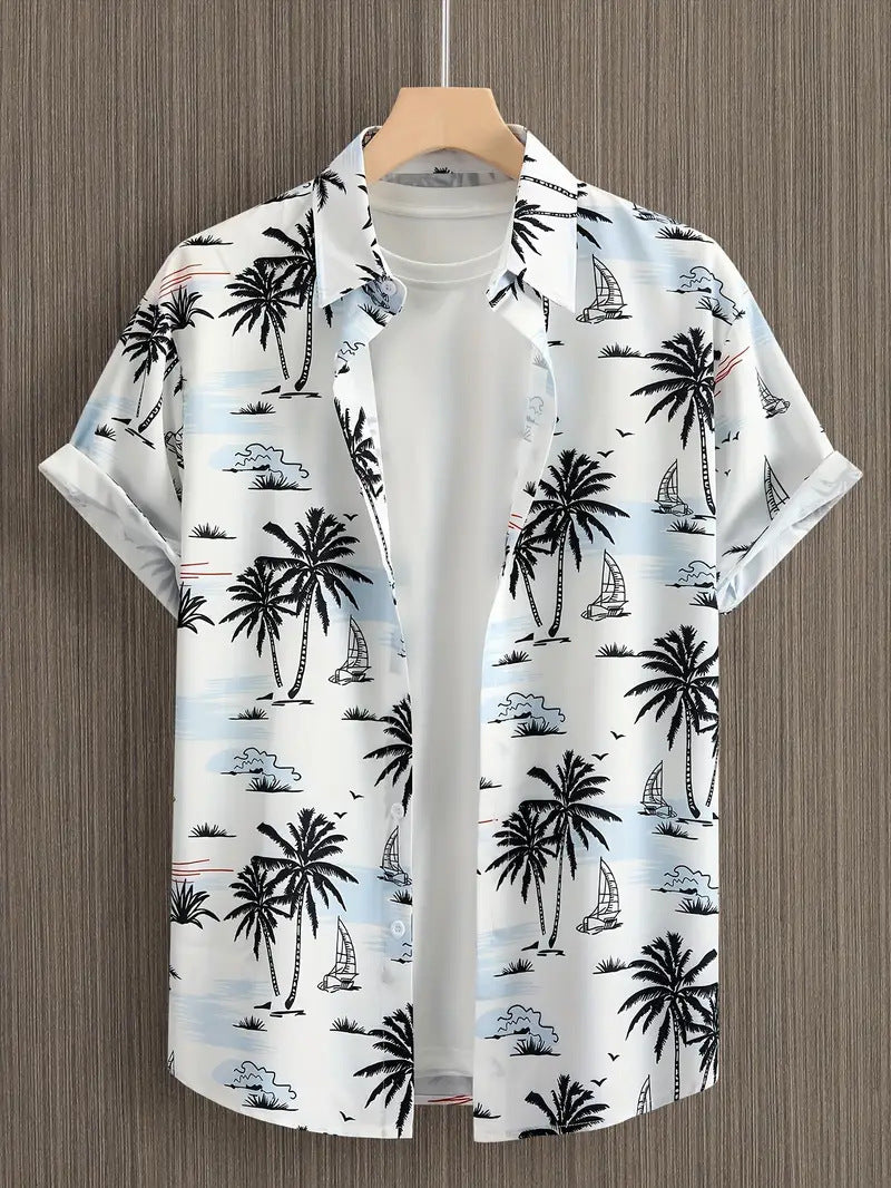 Cross-Border Trendy Cool Spring And Summer New Fashion Men'S Clothing Men'S Short-Sleeved Shirts Tops Cardigans Cross-Border Source Work
