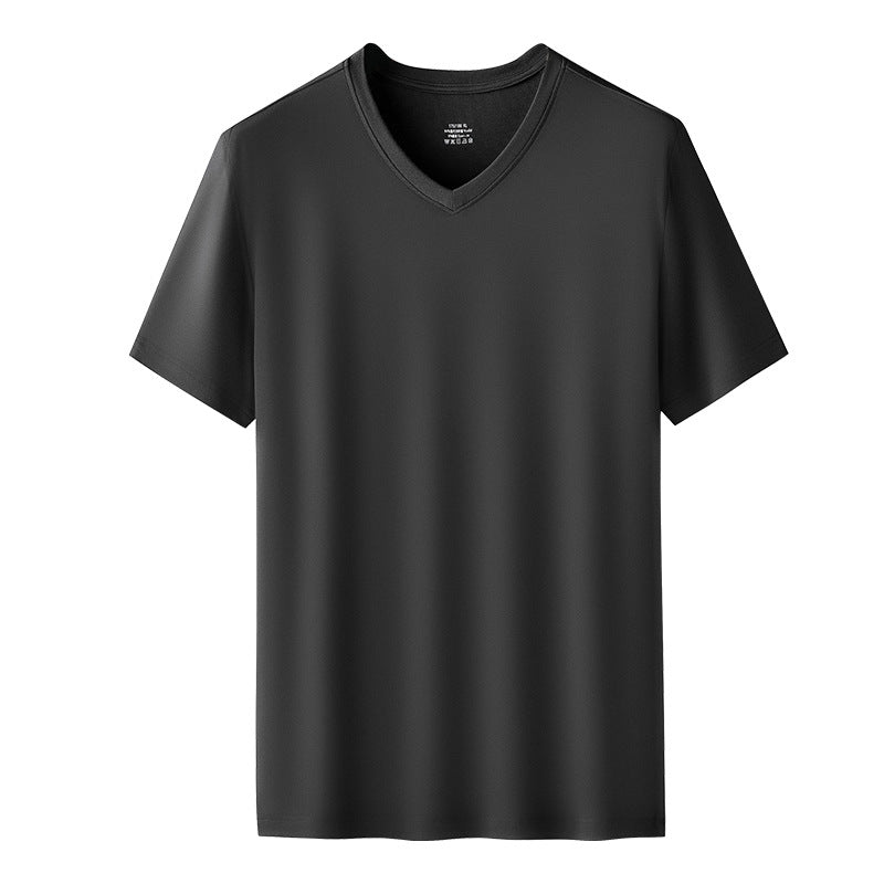 60 Count Double-Sided Modal Spring And Summer Men'S Short-Sleeved T-Shirts Solid Color Tops Round Neck Can Be Worn Outside The Base Shirt In Stock