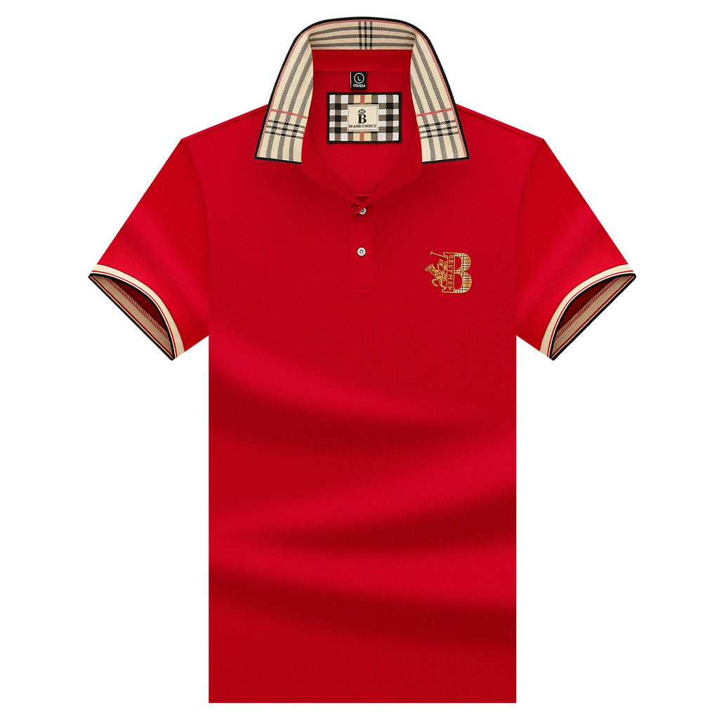 Alihu Men'S Summer New Style Paul Brand Loose Embroidered Short-Sleeved T-Shirt Men'S T Business Lapel Men'S Polo Shirt