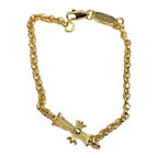 Chrome Hearts 22K Gold Large Cross Bracelet