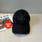 Chrome Hearts-Style Distressed, Ripped Baseball Cap