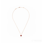 Van Cleef & Arpels Sweet Alhambra heart-shaped necklace in carnelian